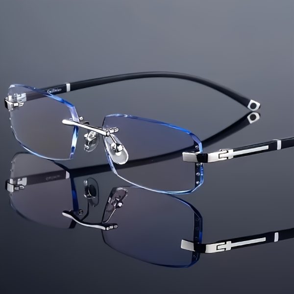 2 Pairs, Frameless Men'S Glasses - Everyday Wear, Ultra-Light Weight, Retro PC Frame, Stylish Design, Perfect Gift for Him - Metal Frame, Lightweight And Stylish for Fitness Walking Everyday Wear, Fashion Accessories, Without Battery